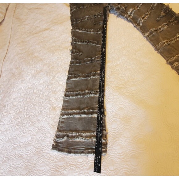 Valabasas Mens Jeans Size 40 Black Stacked Distressed Denim Flares - Picture 5 of 12